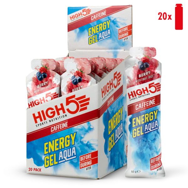 High5 Energy Gel Aqua Caffeine málna 20